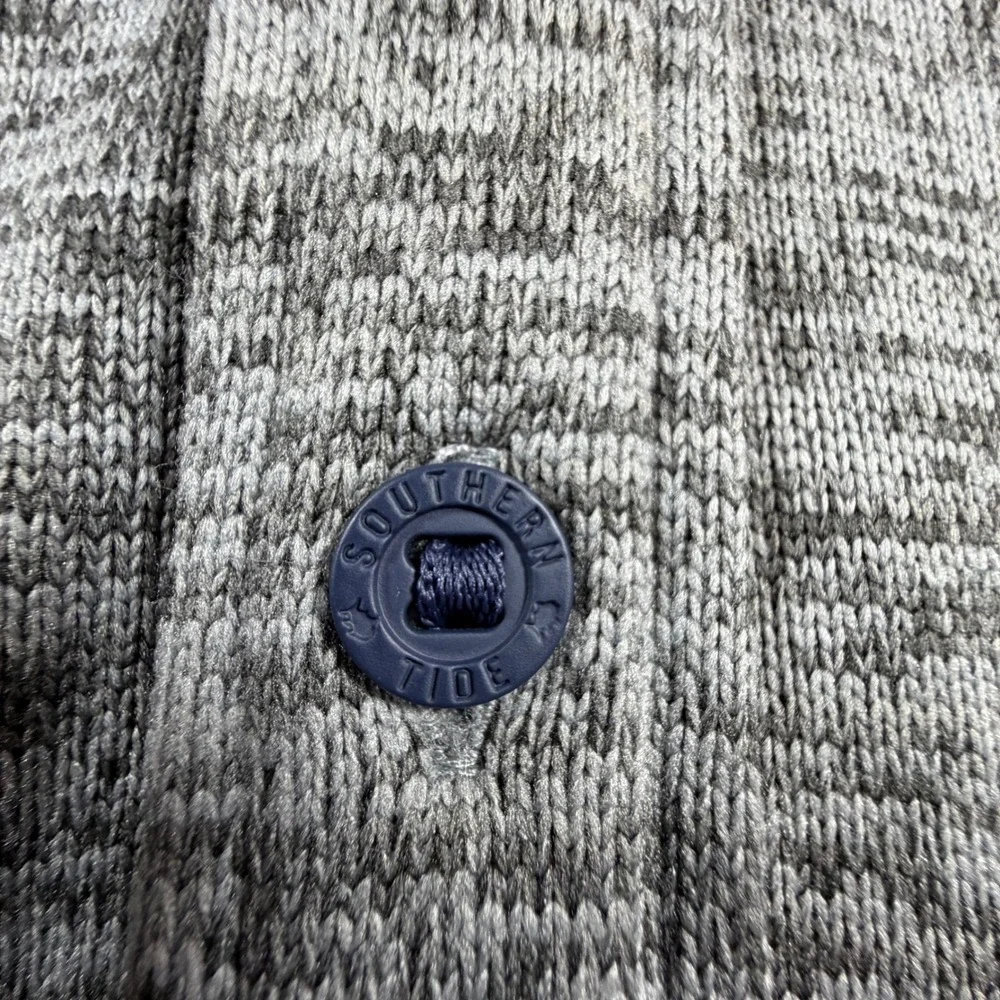 Southern Tide Mens Grey Space Dye Knit Button Front Shirt Jacket Shacket Size M
